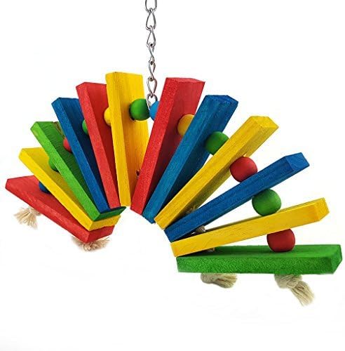 Jucării de păsări colorate din lemn pentru griuri africane cockatiel parakeet papagali cu cușcă de mestecat