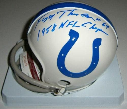 COLTS Fuzzy Thurston a semnat mini cască cu 1958 NFL CHAMPS JSA auto autografat-mini căști NFL autografate