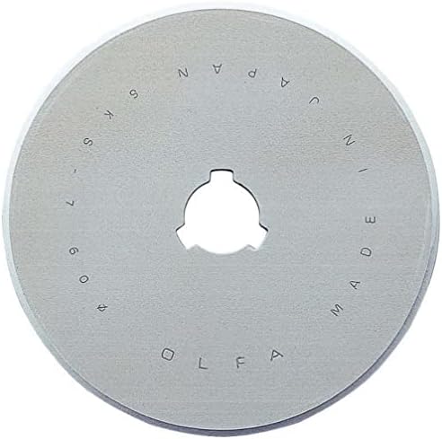 OLFA 60mm Rotary Cutter lama de înlocuire, 1 lamă-Oțel Tungsten Circular Rotary Fabric Cutter lama pentru meserii, cusut, matlasare, se potrivește cele mai multe 60mm Rotary Cutters