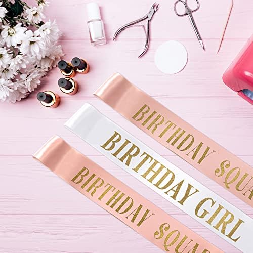 10 bucăți cadou de ziua de naștere set set roz și aur echipe de aniversare de aniversare alb și aur pentru fete de aniversare