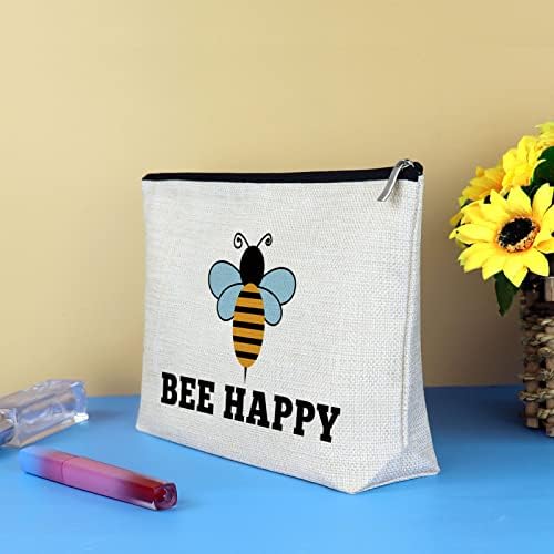 Bee tematică pentru machiaj pentru machiaj cadouri pentru femei cadouri iubitoare de albine miere albină geantă cosmetică ziua