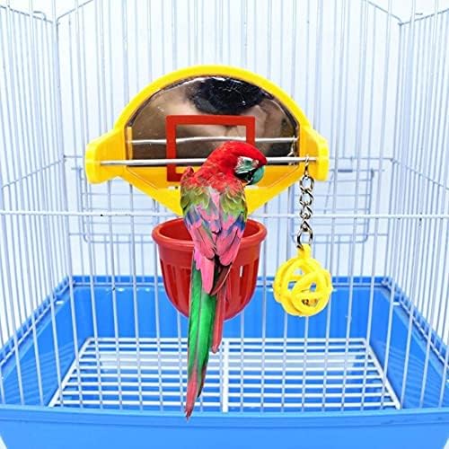 Zonster Mini Basketball Hoop Reps pentru păsări de papagali, Parakeet Bell Ball Chew Toy PET PET