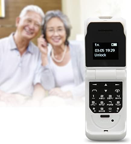 Telefon mic flip, telefon mobil de 0,66 inci Bluetooth pentru seniori