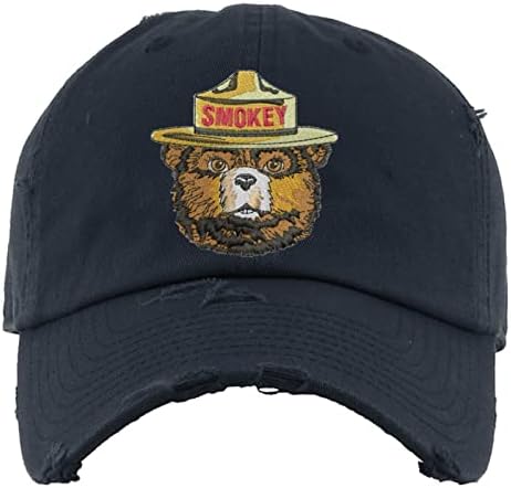 Pălărie de breat de urs fumos, brodat pentru adulți vintage din SUA, șapcă reglabilă pălărie reglabilă