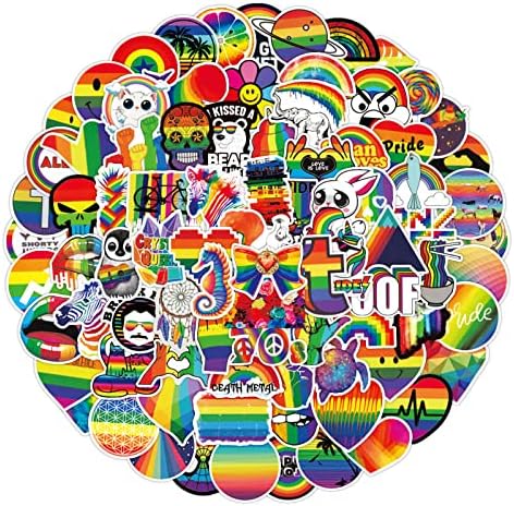 Autocolante de mândrie gay Stickers de vinil estetic pentru laptop pentru adulți, 100 pcs Cool Colorat Colorat Stickers Decaluri