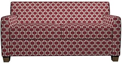 A0006a roșu și alb murdar modern Geometric Designer de calitate tapițerie Tesatura de curte