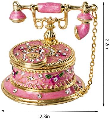 SevenBees pictate manual Telefon decorativ Telefon cu balamale Bijuterii Trinket Cutie