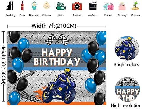 Motocross ziua de nastere petrecere fundal pentru Băieți baloane negru și albastru motocicleta decorare biciclete murdărie