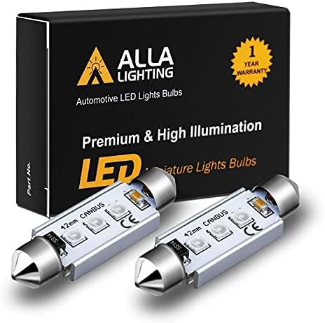 Alla Lighting 2pcs Super Bright 578 6000K Bulbi albi LED -uri interioare Festoon Map Map Lumini Lămpi compatibile cu 2006 2007