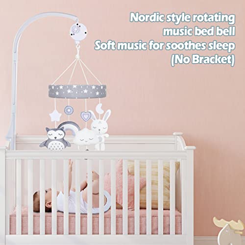 Jucării rotative suspendate pentru Bebeluși Aipinqi pentru Bebeluși Mobile, jucării pentru pătuț pentru bebeluși, jucării suspendate pentru pătuț pentru Bebeluși, jucărie senzorială moale albă pentru Bebeluși băiat fată 0-24 luni somn nou-născut