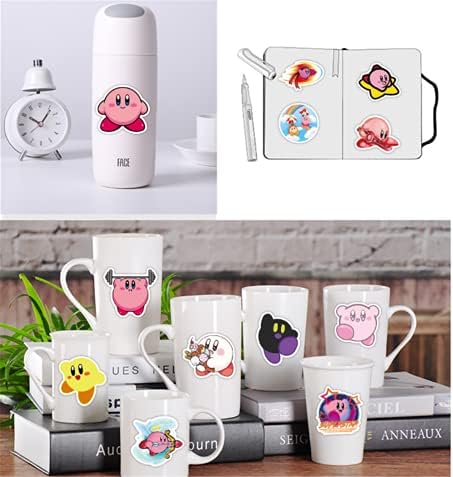 Autocolante de joc Kirby 50 PC -uri de Ziua Îndrăgostiților de Ziua Îndrăgostiților, Kirby Star Stickers pentru sticla de apă,