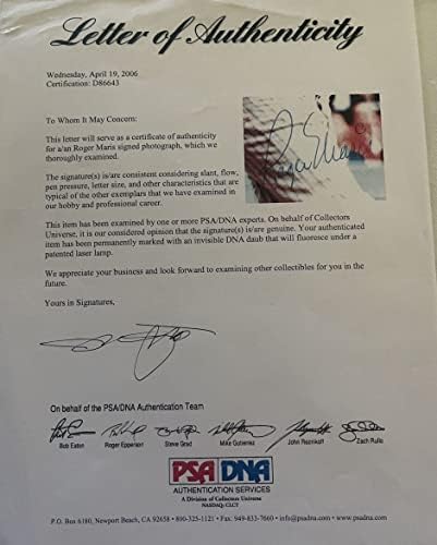 Roger Maris a semnat autografat Vintage 8.5x11 Foto Photo New York Yankees - PSA Full/ADN LOA