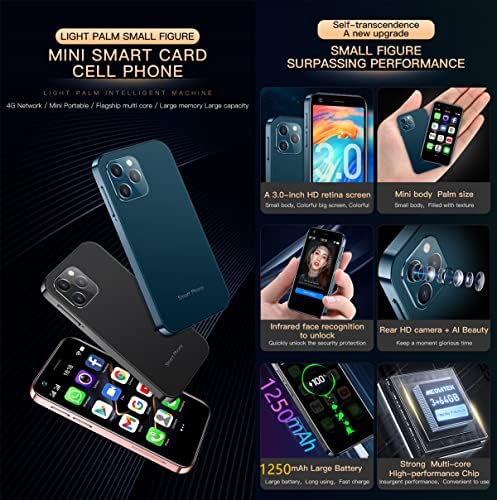 SOYES XS12 Mini 4G Smartphone 3,0 inci Dual Sim Ultra subțire card deblocat telefon mobil wifi bluetooth hotspot buzunar de