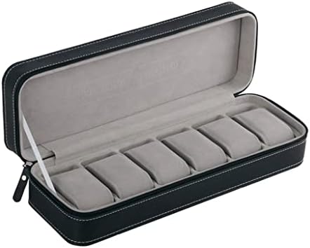 ZSEDP ceas cutie portabil Travel fermoar cutie colector de stocare bijuterii cutie de depozitare Negru