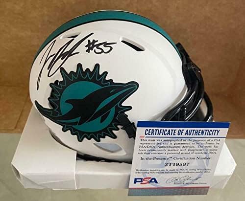 Jerome Baker Miami Dolphins a semnat mini cască lunară autografată Psa-mini căști NFL autografate