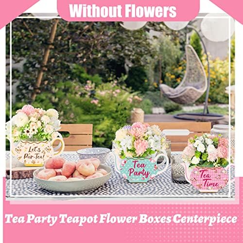 6 buc Tea Party Decoratiuni Printesa Petrecere Flori Cutii Centrală florale ceainic centrală pentru ceai florale tematice Ziua
