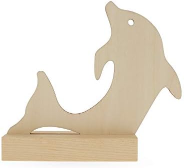 Neterminat în picioare din lemn Delfin forma decupaj DIY Craft 5.5 inch