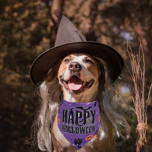 Eșarfă de câine triunghiul pentru animale de companie Halloween Pet de Halloween Decorare petrecere Headscarf Dog Bib Pumpkin