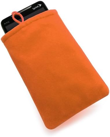 Carcasă Boxwave compatibilă cu Samsung Galaxy K Zoom - Husa de catifea, mânecă de pungă din țesătură moale cu drawstring pentru Samsung Galaxy K Zoom - Bold Orange Bold