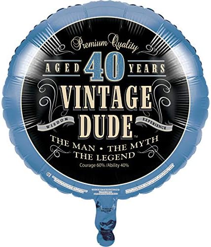 Creative Converting Vintage Dude 50 de ani de naștere cu două fețe rotund mylar balon