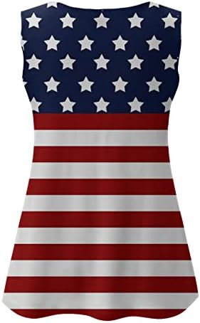 4 iulie tricouri maiouri Femei Fără mâneci V gât tricouri maiouri American Flag stele dungi Tie-Dye tunica maiou Antrenament
