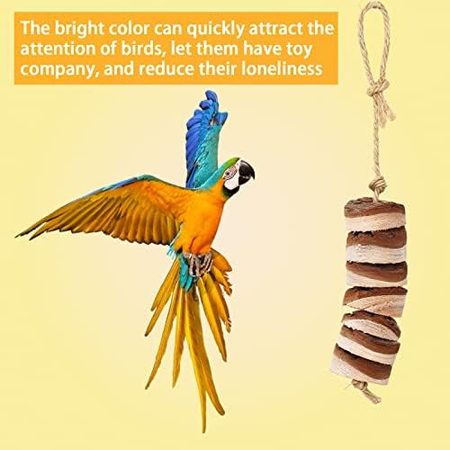 SGF 4 pachet Jucării pentru păsări naturale Jucării de papagal din lemn pentru păsări mari blocuri de lemn durabile Shred Parrot