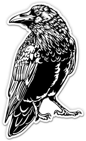 Black Raven Crow Sticker - Autocolant de laptop de 3 - vinil impermeabil pentru mașină, telefon, sticlă de apă - Decal Raven