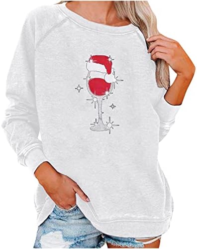 Panouri pentru femei Fashion 2023 Anul Nou cu mânecă lungă Tunică Tunică Solid Solid Pulover amuzant Vintage pentru vinuri