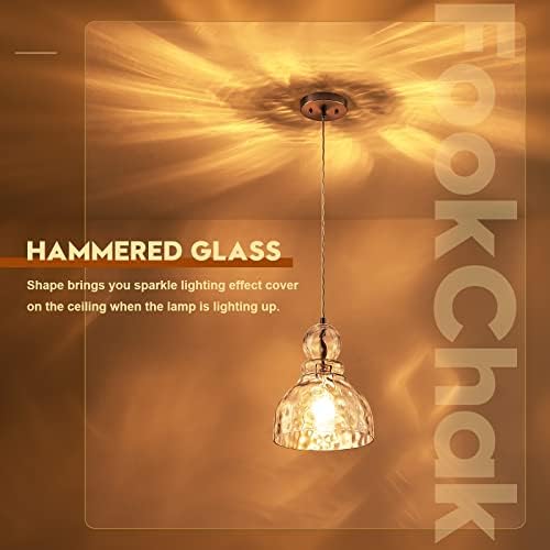 Fookchak cu ciocanul de sticlă pandantiv lumina pentru bucatarie Insula periat nichel pandantiv iluminat 10inch sticlă mare