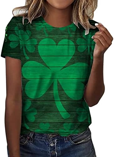 CGGMVCG St. Patricks zi Tricouri pentru femei moda rotund gat maneca scurta dragoste imprimate T Shirt St Patricks zi Îmbrăcăminte