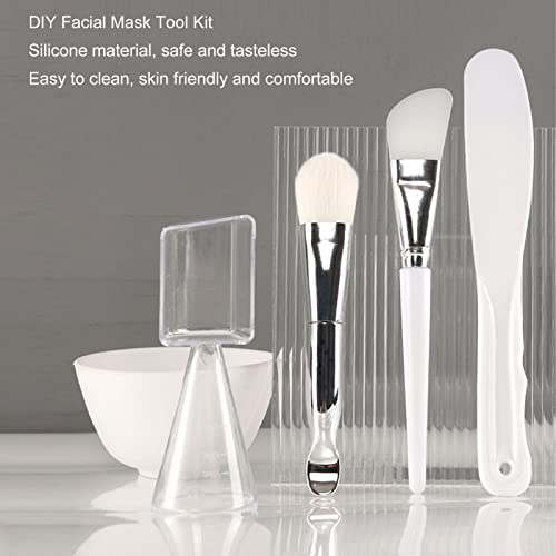 Set de instrumente pentru mască facială DIY, castron de amestecare a măștii cu lingură de măsurare, răzuitor, silicon și perie
