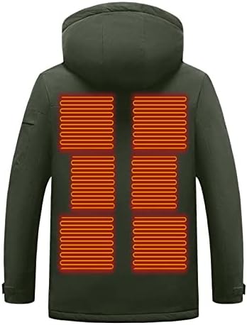 Jachete încălzite pentru bărbați femei 9 Zona încălzirea ușoară din bumbac cu glugă haina USB Calea de încălzire reîncărcabilă