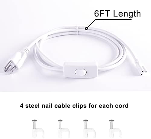 Cablu de alimentare cu lumină LED TRLIFE 6FT cu Comutator Pornit/Oprit, Cablu de alimentare T5 T8 cablu prelungitor conector