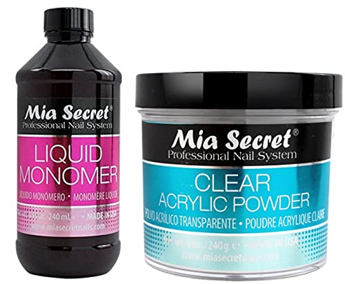 Mia Secret lichid Monomer 8 oz și pulbere limpede 8 oz