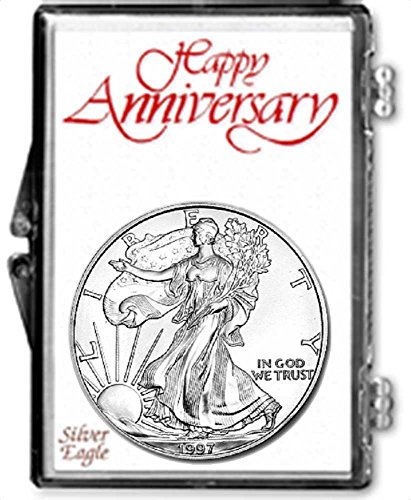 1998-1 uncie American Silver Eagle în Holder aniversar 25 de ani de la aniversare monedă Dolar SUA Mint Necirculat