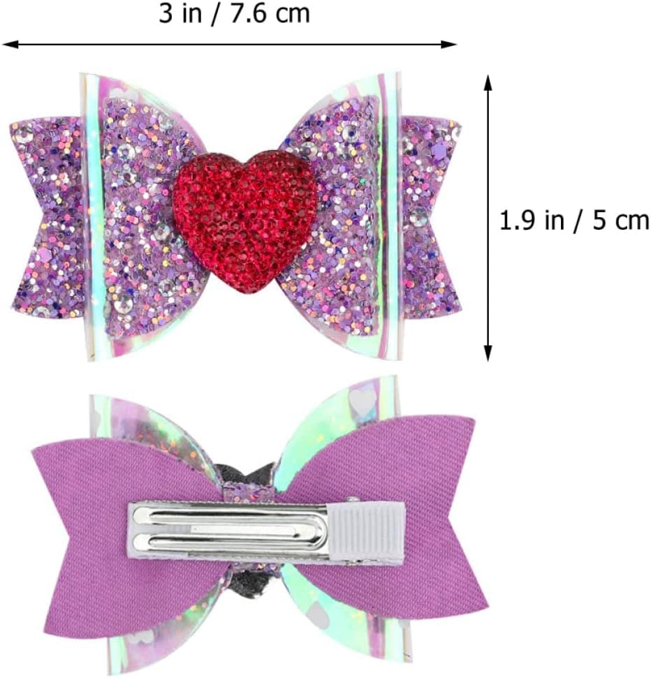 Pinii de păr Clipuri de păr pentru femei ， 3 PC -uri Femeie Barrettes Valentine pentru accesorii Shiny Mini Pinii minunați Clipuri Fete Clip Copii Păr Sequins Glitter Copii creativ