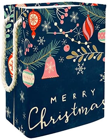Inhomer Crăciun Fericit Anul Nou Felicitare 300d Oxford PVC haine impermeabile împiedică coș mare de rufe pentru pături jucării