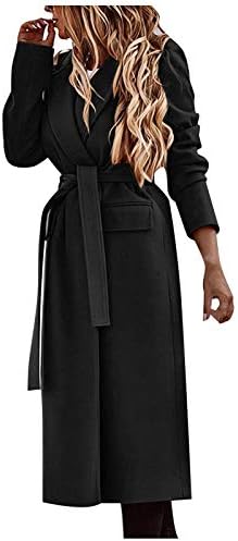 PrDecexlu Winter Cardigan Femei lungi cu mânecă lungă Clasică de vacanță Coaturi de confort Wrap Strech Solid Culoare Groasă