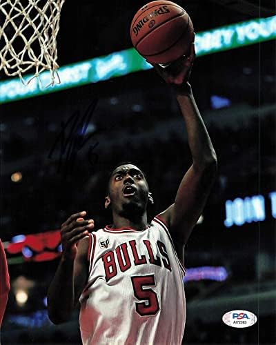 Bobby Portis a semnat 8x10 Foto PSA/ADN Chicago Bulls Autografat - Fotografii NBA autografate