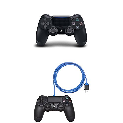 Controller wireless Dualshock 4 pentru PlayStation 4 - Cablu de încărcare a controlerului negru cu jet și basics