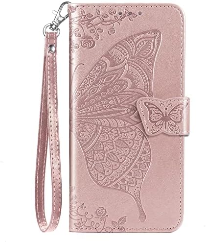 DiGPlus pentru iPhone 14 portofel caz, [fluture & amp; floare embosat] portofel din piele caz Flip capac de Protecție telefon