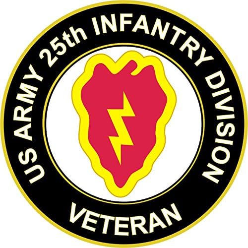 Magazin de veterinar militar veteran al armatei americane Veteran 25th Infantry Division Bumper Decal 3,8