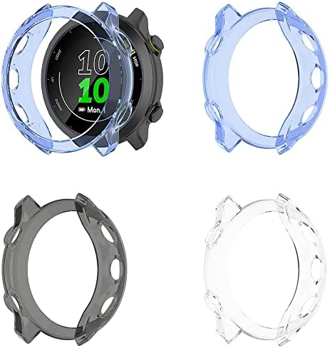 REYDA 2 Pack ceas caz compatibil pentru Garmin Forerunner 55/158, ultra-subțire moale TPU Silicon margine bara de protecție