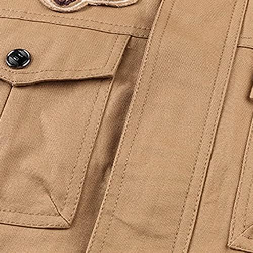 Paltoane de marfă pentru bărbați pentru bărbați, jachete militare spălate tip dur tip zip-up-up haina cu trenci, cu motociclete,