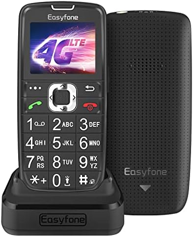 Easyfone Prime-A6 Telefon mobil cu buton mare pentru seniori | Ușor de utilizat | Sunet clar | Buton SOS | Deblocat pentru