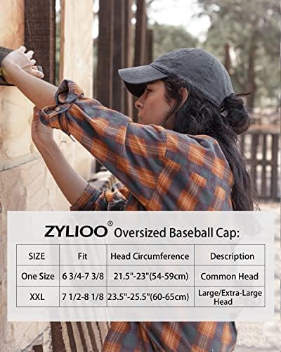 XXL Cap de baseball spălat cu dimensiuni mari, pălărie de tată vopsită cu pigment mare, capac sportiv cu profil scăzut pentru capete mari 23,5 -25.5
