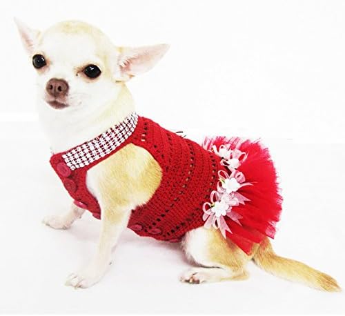 Rochie de câine roșu Tutu haine de Crăciun haine de sărbători Sărbători de câini 22F