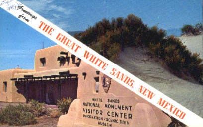 Monumentul Național Sands Alb, Carte poștală din New Mexico