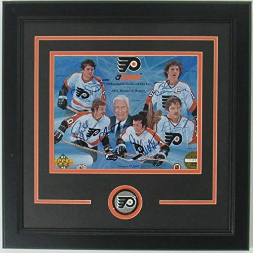 Philadelphia Flyers Heros of Hockey Multi -semnat 8x10 Foto încadrat UD 158165 - Fotografii NHL autografate