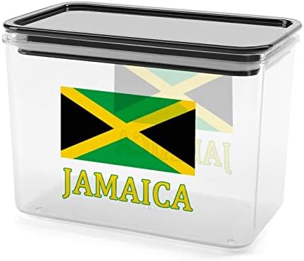 Jamaican Flag cutie de depozitare din plastic Food Organizer Container canistre cu capac pentru Bucătărie